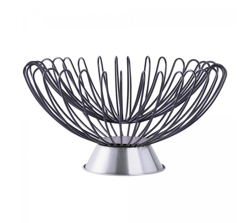 Corbeille Fait à La Main En Fer Corba 37x37x22 Noir Et Gris