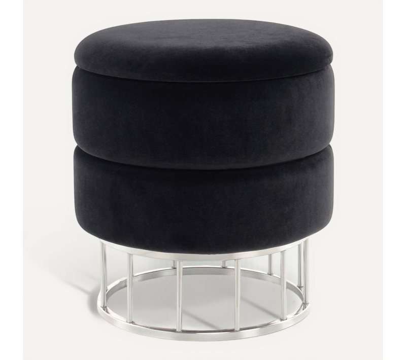 Tabouret Semi Artisanal Zase 37,5x37,5x41 Noir