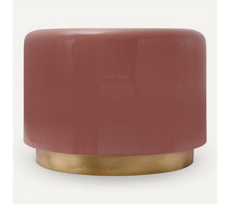 Table Basse Fait Main En Fer Motif Rétro-vintage Ela 52x52 Rose