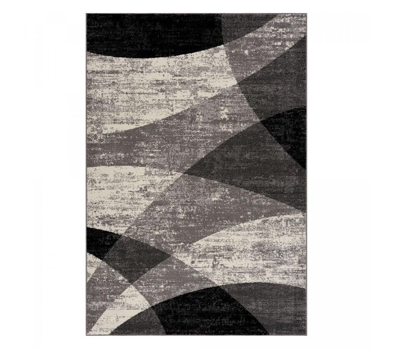 Tapis Chambre 120x170 Tissé Gris Rectangle Motif Géométrique Faldo