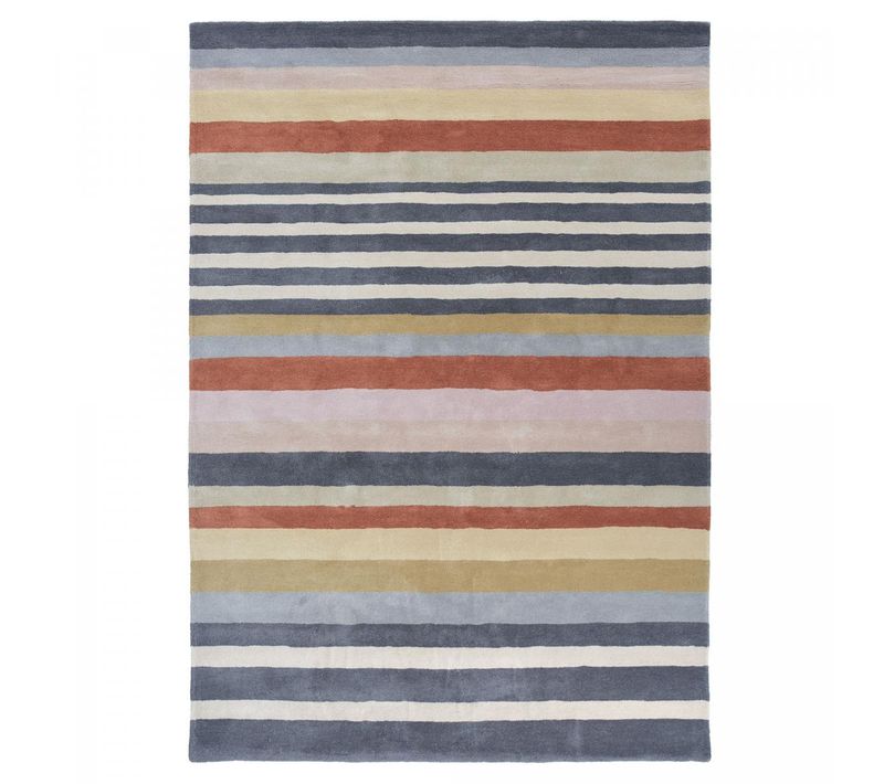 Tapis Chambre 170x240 Fait à La Main En Laine Mutlicolore Motif Géométrique