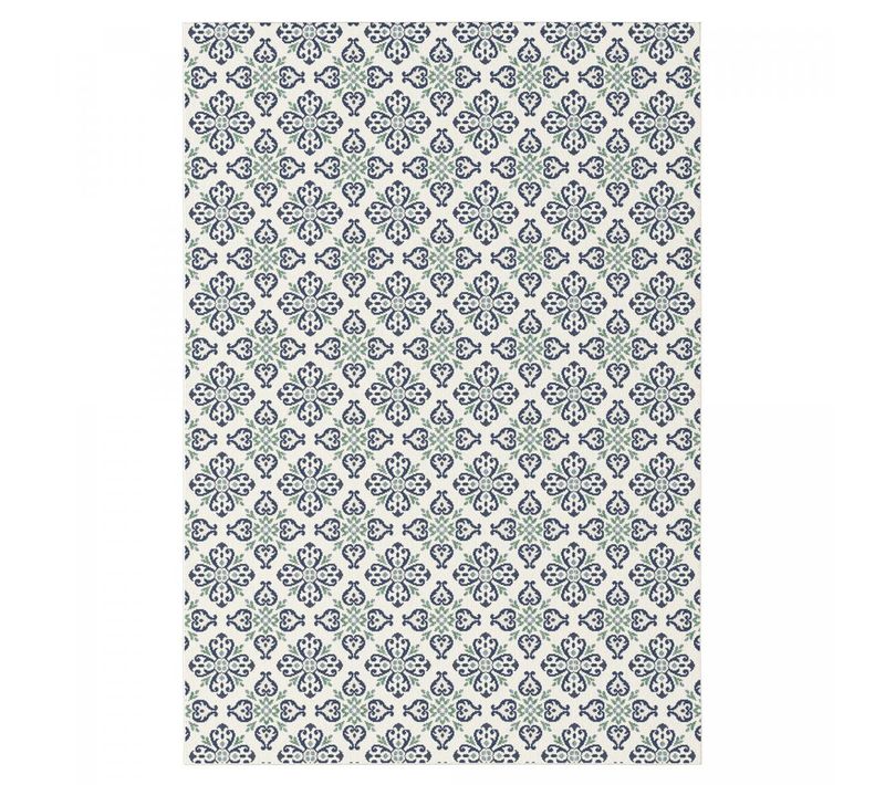 Tapis Extérieur 200x290 Tissé Kilim Vert Et Bleu Casada 7