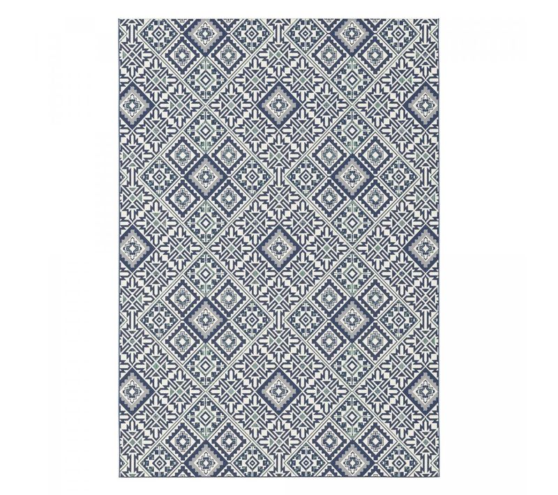Tapis Extérieur 120x170 Tissé Kilim Bleu Casada 8
