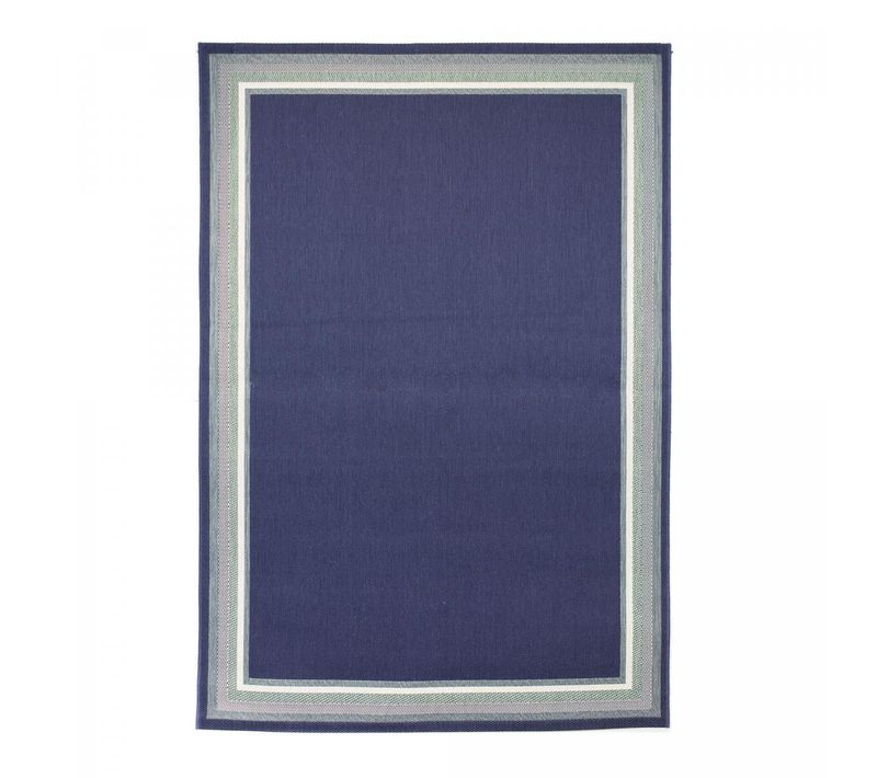 Tapis Extérieur 200x290 Tissé Kilim Bleu Casada 13