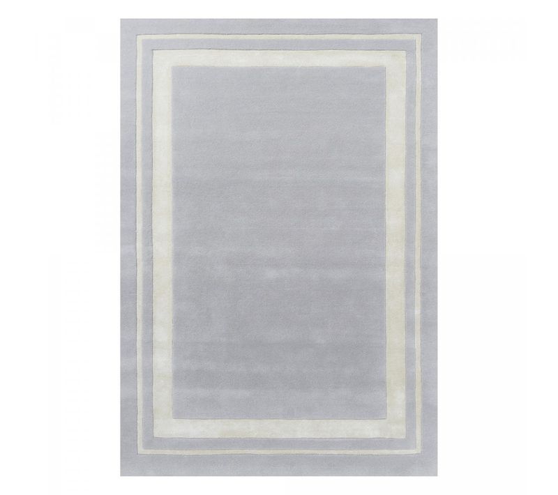 Tapis Salon 170x240 Fait Main En Laine Gris Rectangle Motif Simple Redook