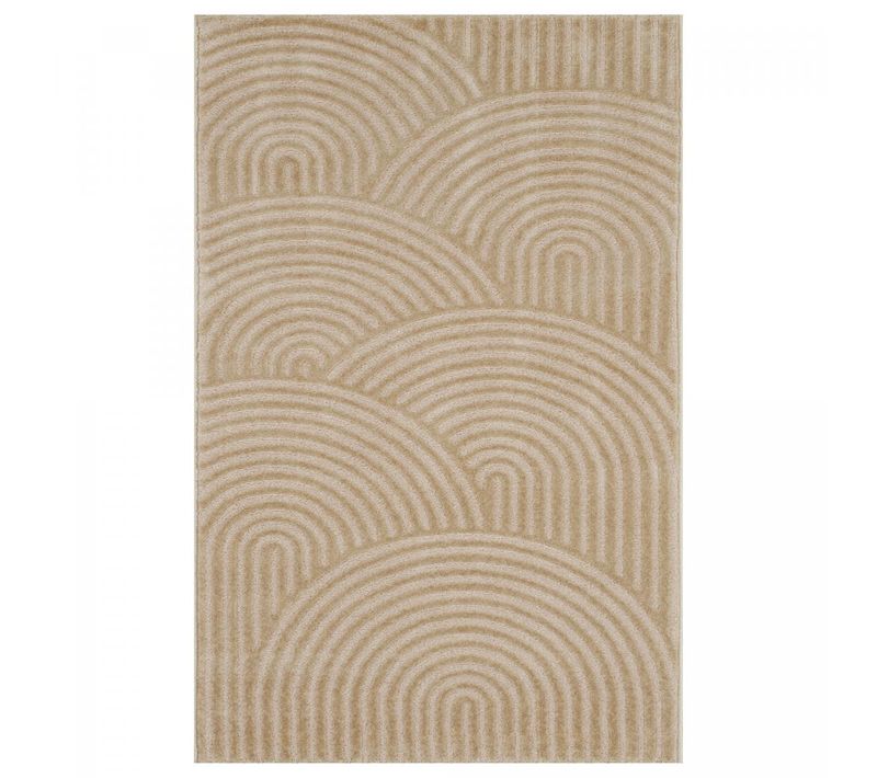 Tapis Salon 120x160 Tissé Beige Rectangle Motif Géométrique Cerotea