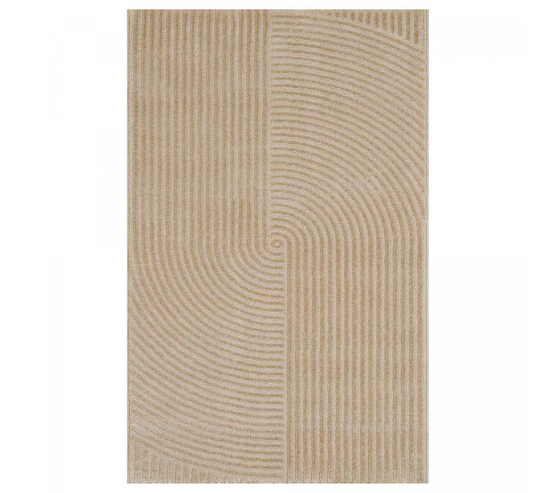 Tapis Grand Salon 200x290 Tissé Beige Rectangle Motif Géométrique Ceroti