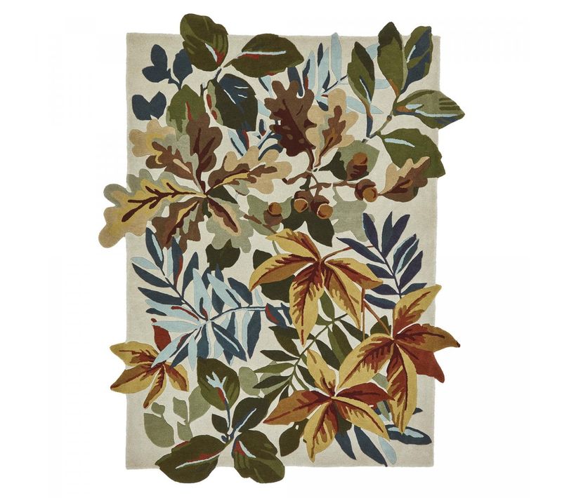 Tapis Chambre 160x230 Fait Main En Laine Orange Et Beige Rectangle Motif Floral