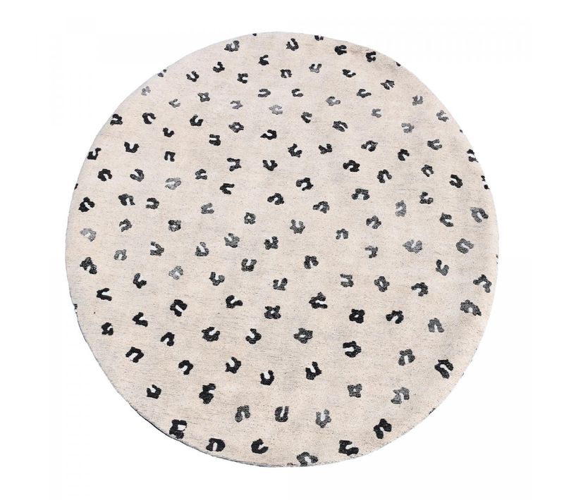 Tapis Rond 160x160 Rond Leop Beige , Tapis En Coton