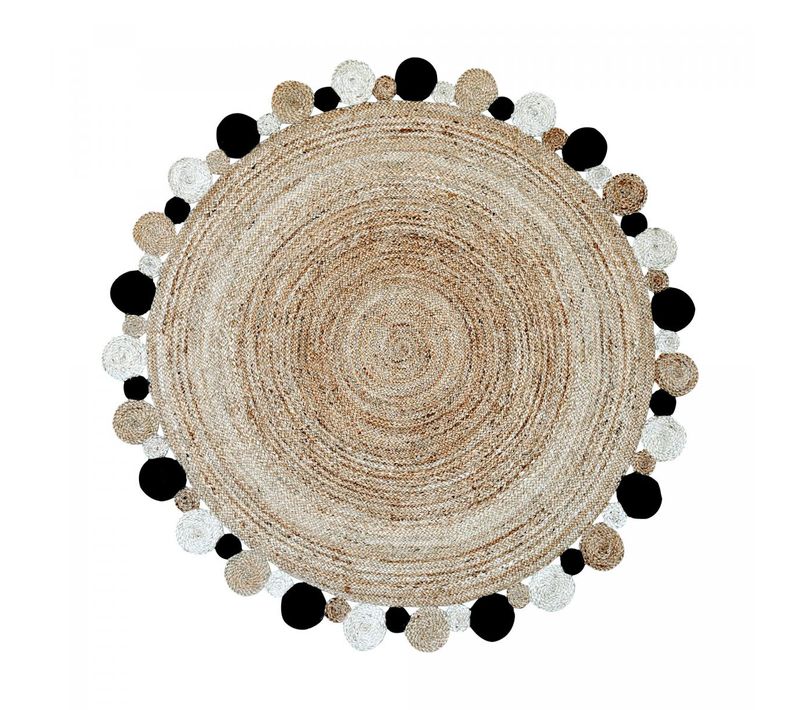 Tapis Rond 120x120 Rond Jt Rondi Beige , Tapis Jute Artisanal