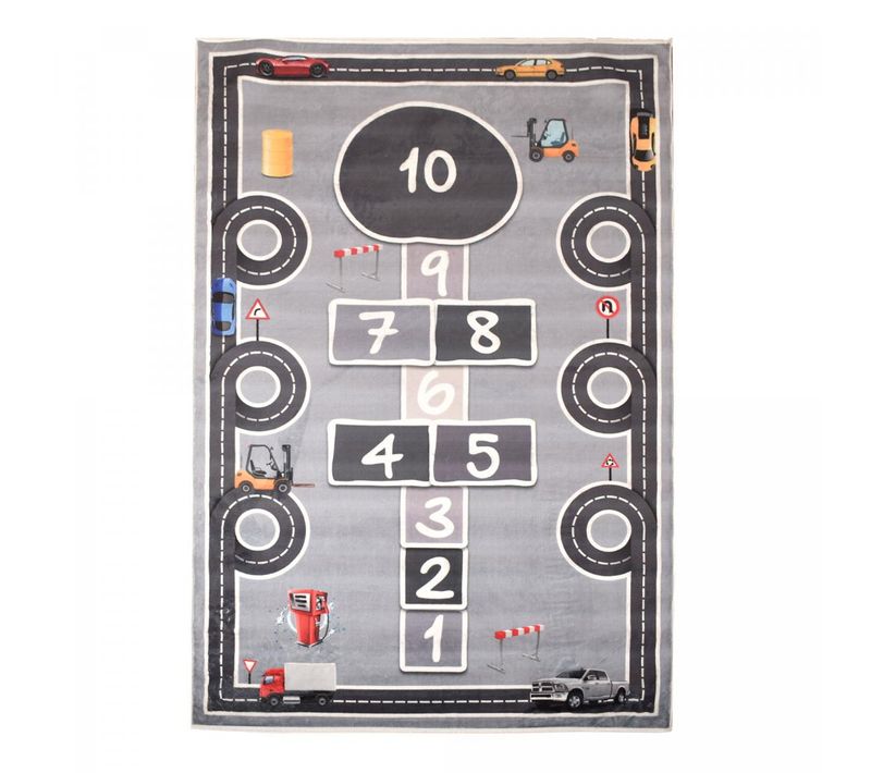 Tapis Enfant 160x230 Marel Gris, Très Doux Et Facile D'entretien