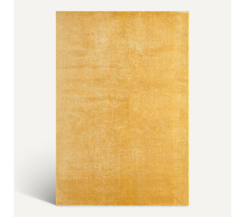 Tapis Cuisine 120x160 Lyn10 Lavable Doré Uni, Tapis Shaggy à Longs Poils