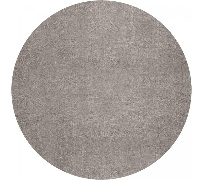 Tapis Rond Chambre D.160cm Lyn10 Lavable Argent Uni, Tapis Shaggy à Longs Poils