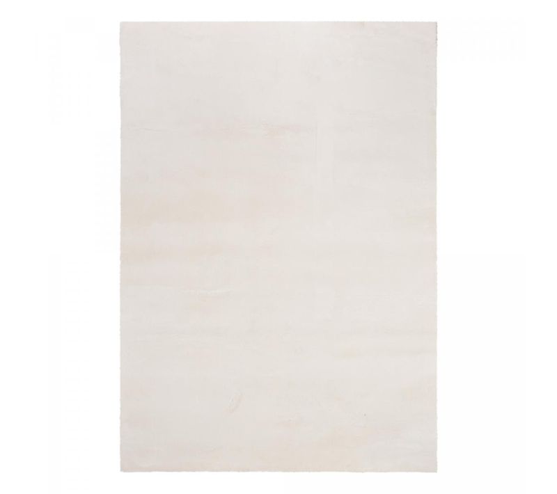 Tapis Chambre 140x200 Lyn10 Lavable Crème Uni, Tapis Shaggy à Longs Poils