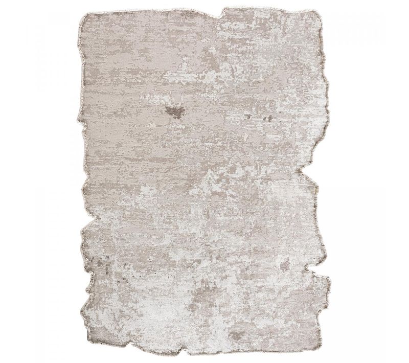 Tapis Grand Salon Kilim En Coton, 240 X 300 Cm, Forme Originale, Crème Et écru