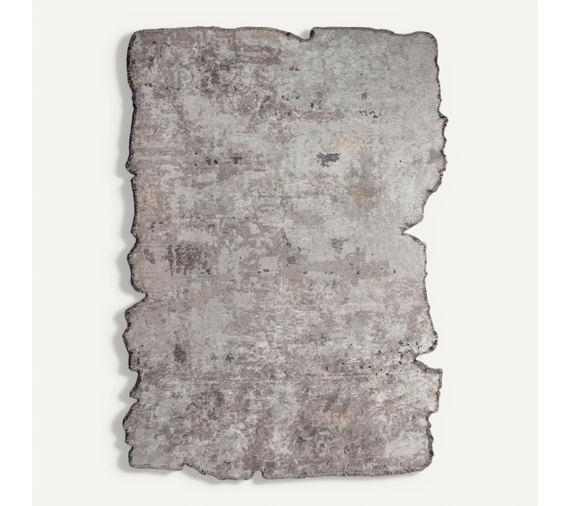 Tapis Salon Kilim En Coton, 200 X 250 Cm, Forme Originale, Gris Et Beige