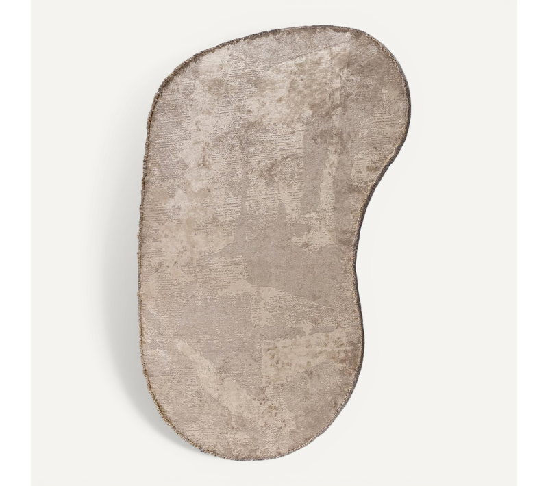 Tapis Salon Kilim En Coton, 200 X 250 Cm, Forme Originale, Beige Et Gris