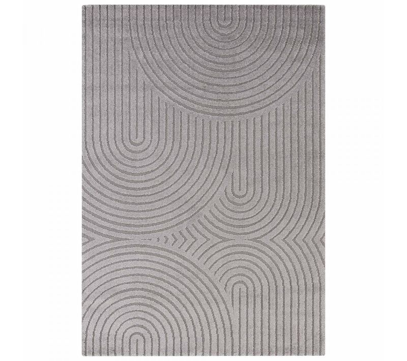 Tapis Salon 200 X 290 Cm, Gris, Motif Géométrique, Structure Relief Et Design Original, Panglao