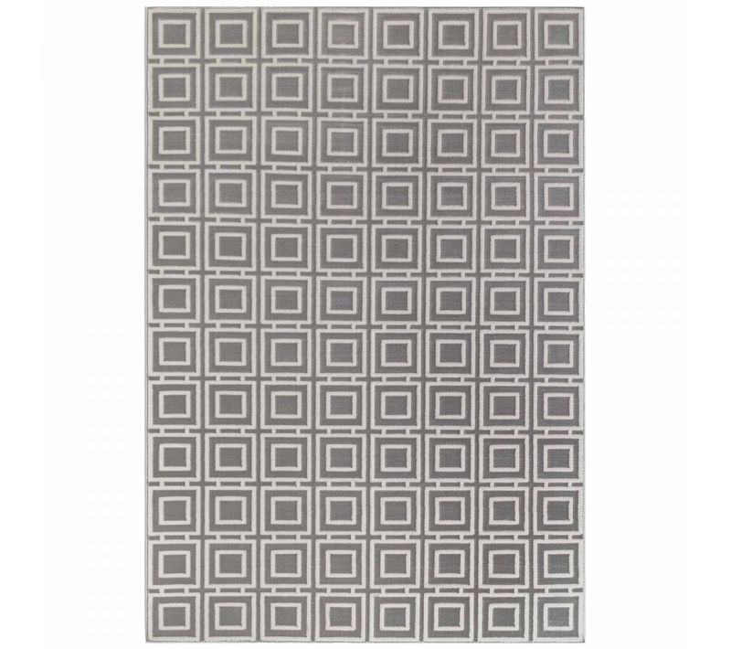 Tapis Salon 200 X 280 Cm, Gris, Blanc, Motif Géométrique, Originalité Graphique, Howlite