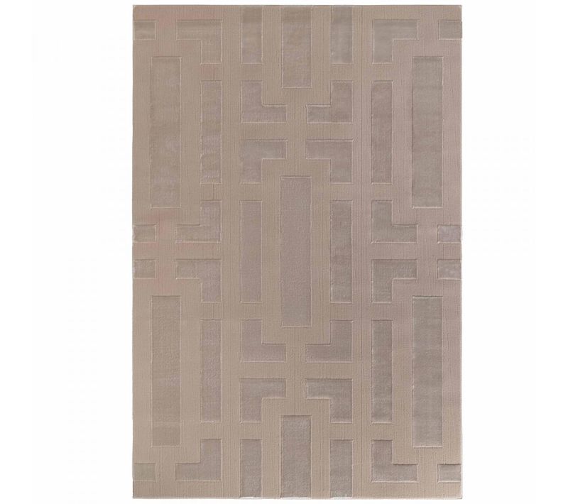Tapis Salon 160 X 235 Cm Beige, Motif Géométrique En Relief, Confort Et Finition Soignée, Onyx