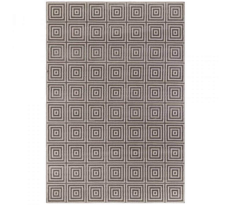 Tapis Salon 160 X 235 Cm, Couleurs Beige Et Gris, Motif Géométrique Élégant, Tourmaline
