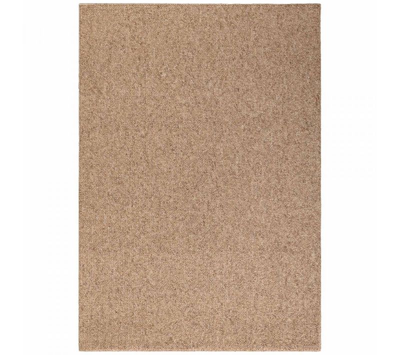 Tapis Chambre 120 X 170 Cm Faux Uni, Texture Poils Ras, Confortable Et Pliable, Beige Et écru Roccco