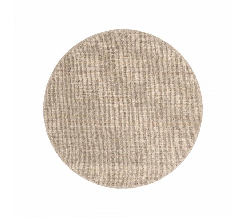 Tapis Rond 200 X 200-cm Beige, Forme Ronde élégante, Composition Jute Tissée Main, Jute J