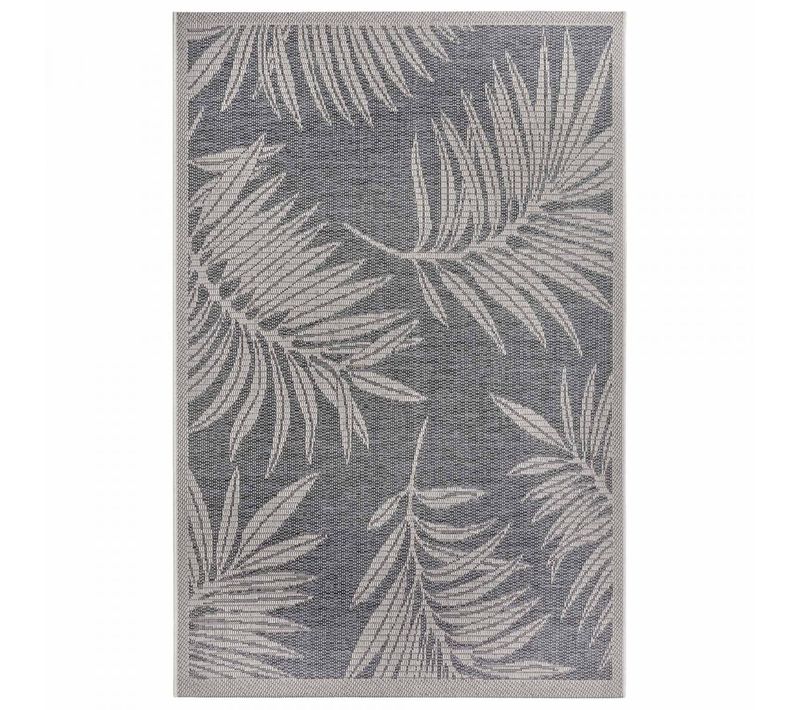 Tapis Exterieur 190 X 290 Cm, Gris, Beige, Nature Floral Kilim, Tissé Résistant Et Design Original