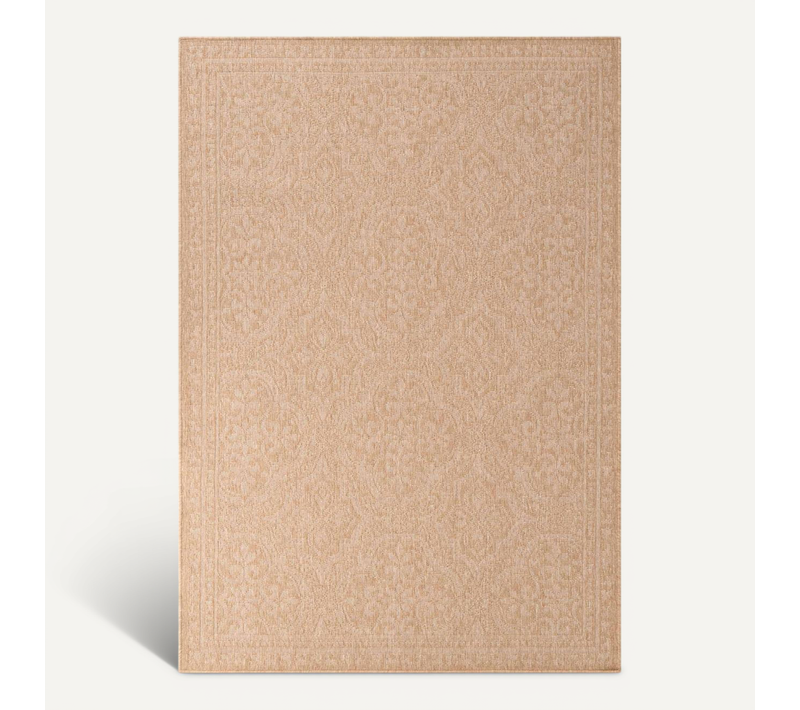 Tapis Exterieur 120 X 170 Cm, Beige, Traditionnel Kilim, Structure Authentique, Idéal Terrasse Bolda