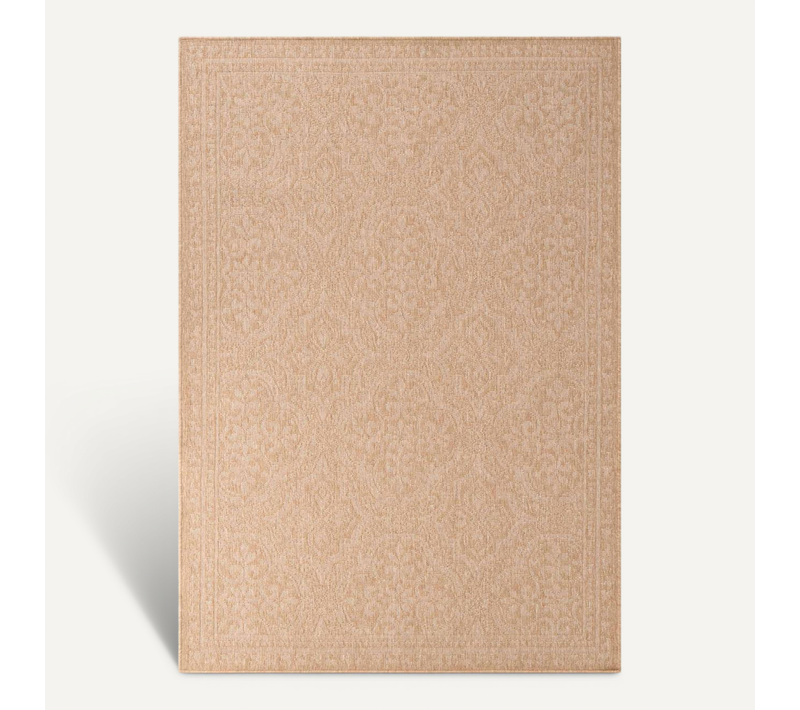 Tapis Exterieur 200 X 290 Cm, Beige, Motif Traditionnel Kilim, Bolda, Idéal Pour Terrasse