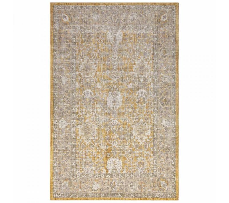 Tapis Exterieur 80 X 120 Cm Beige, Jaune, Gris, Kilim Authentique, Luxora, Idéal Terrasse Jardin