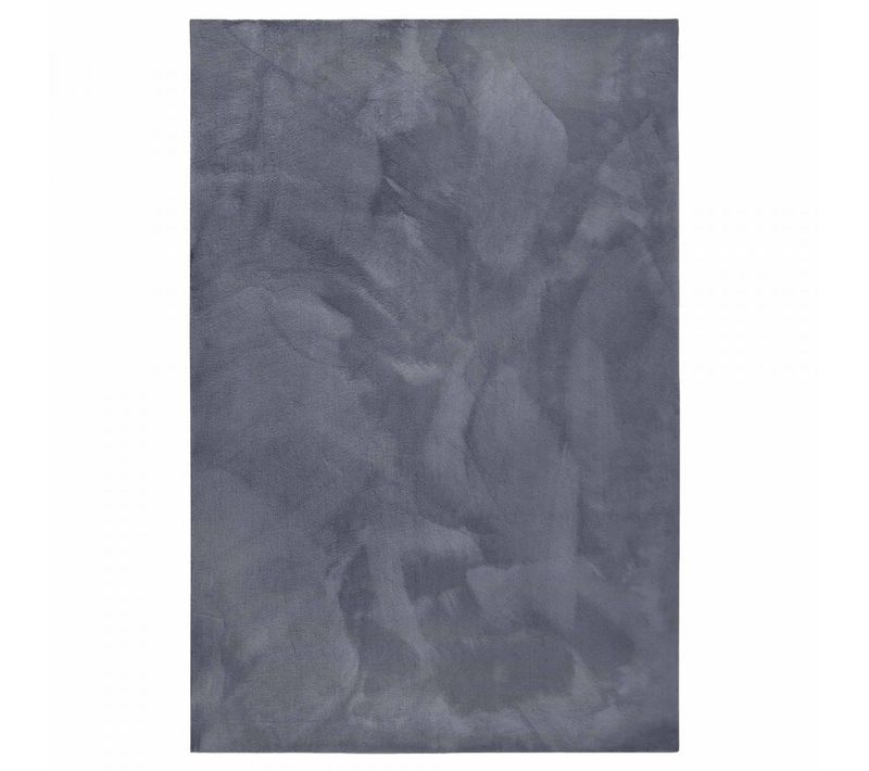 Tapis Chambre 80 X 150 Cm Bleu, Gris, Motif Uni Raffiné, Structure à Poils Ras, Finition Soignée