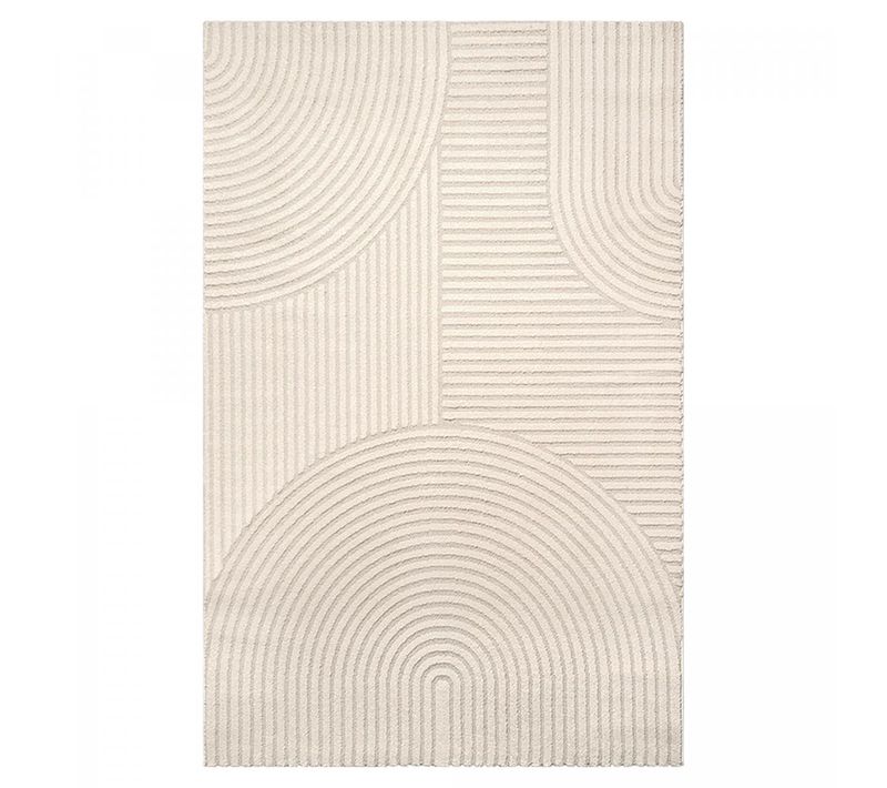Tapis Salon 160x230 Tissé Beige Rectangle Motif Simple Lyn9 Cernan