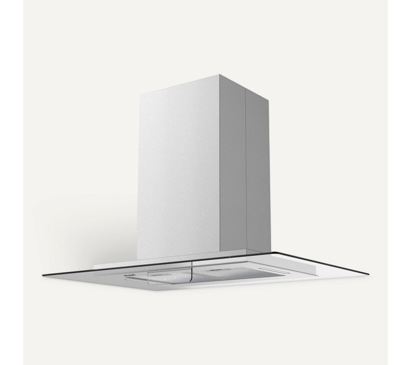 Beldeko - Hotte Îlot Aspirante 90 Cm Inox - Minuteur - Débit 556 M3/h - 3 Vitesses - Ludia 90 Xs