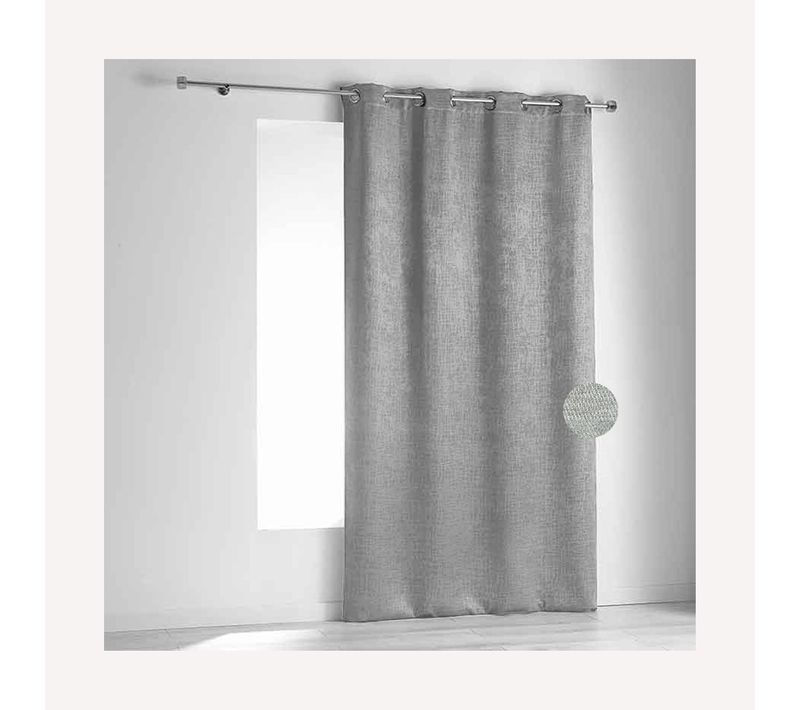 Rideau Ignifugé Non Feu M1 En Velours Fiore - 240x260 Cm - Gris Clair