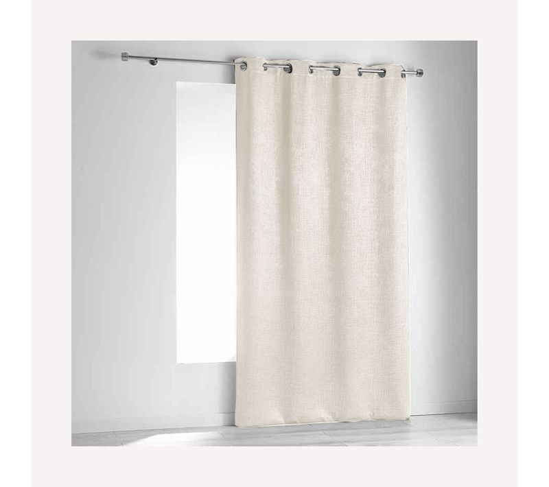 Rideau Ignifugé Non Feu M1 En Velours Fiore - 240x260 Cm - Ecru