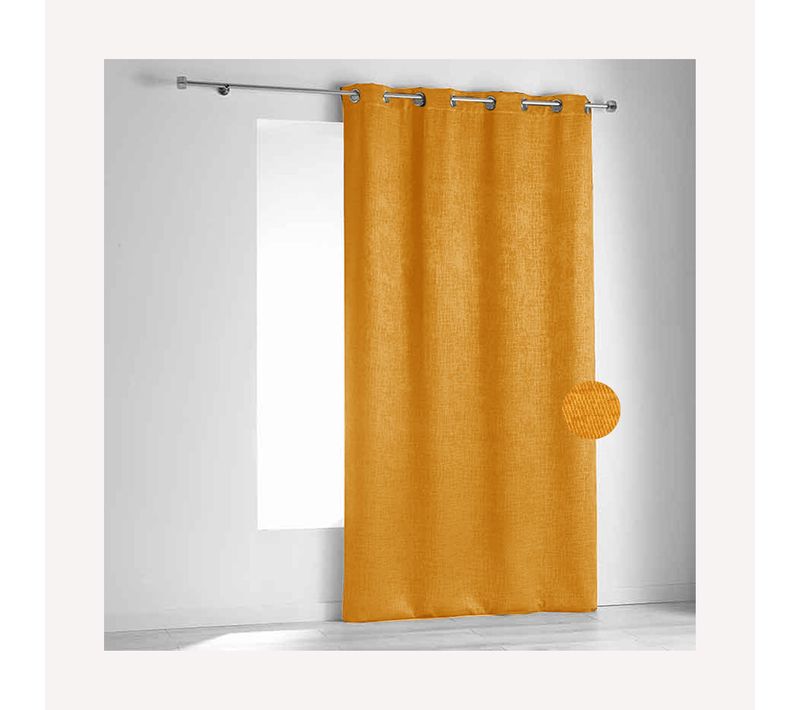 Rideau Ignifugé Non Feu M1 En Velours Fiore - 240x260 Cm - Jaune