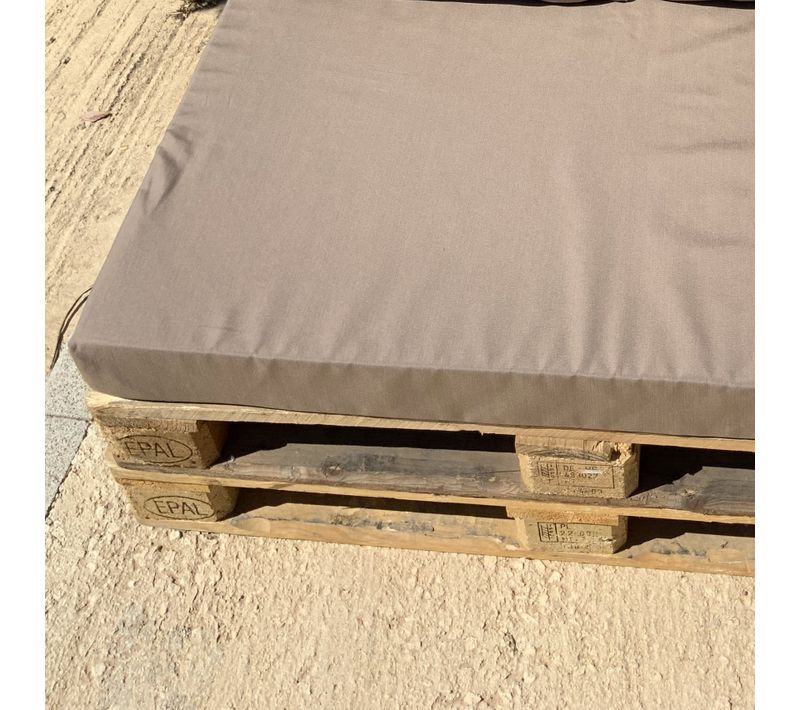 Housse D'assise Pour Salon Palette Tissus Ultra Résistant - 80x120x10 Cm - Taupe