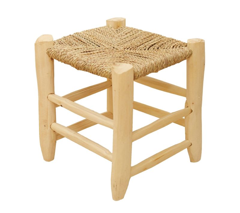 Tabouret Marocain Bois De Laurier - 30 Cm - Naturel