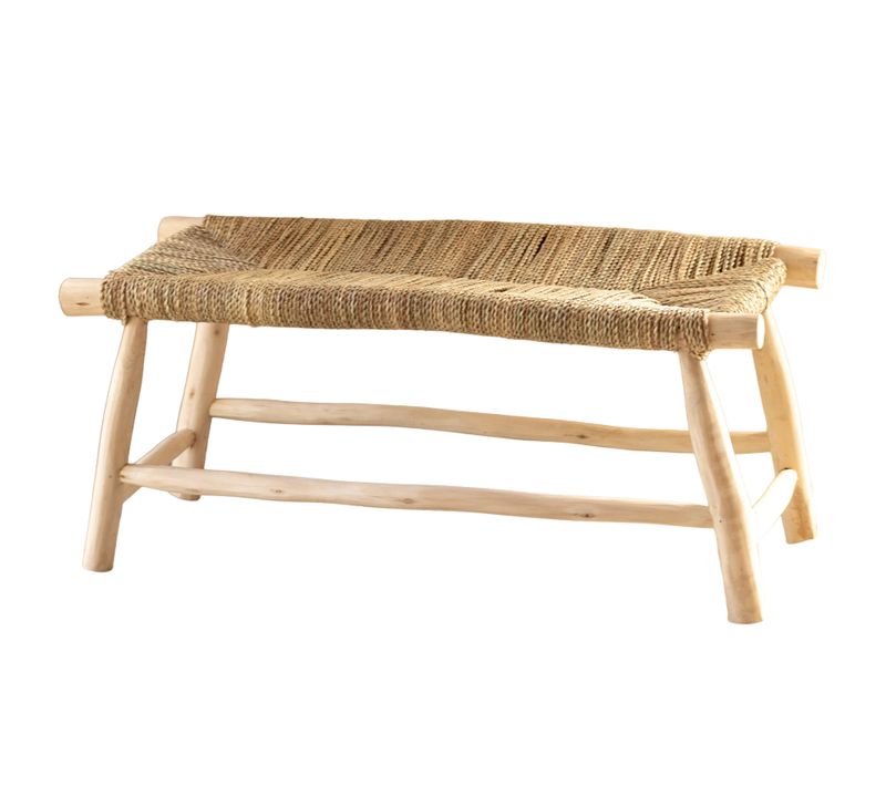 Banc Bois Naturel Japandi - 40x100 Cm - Naturel