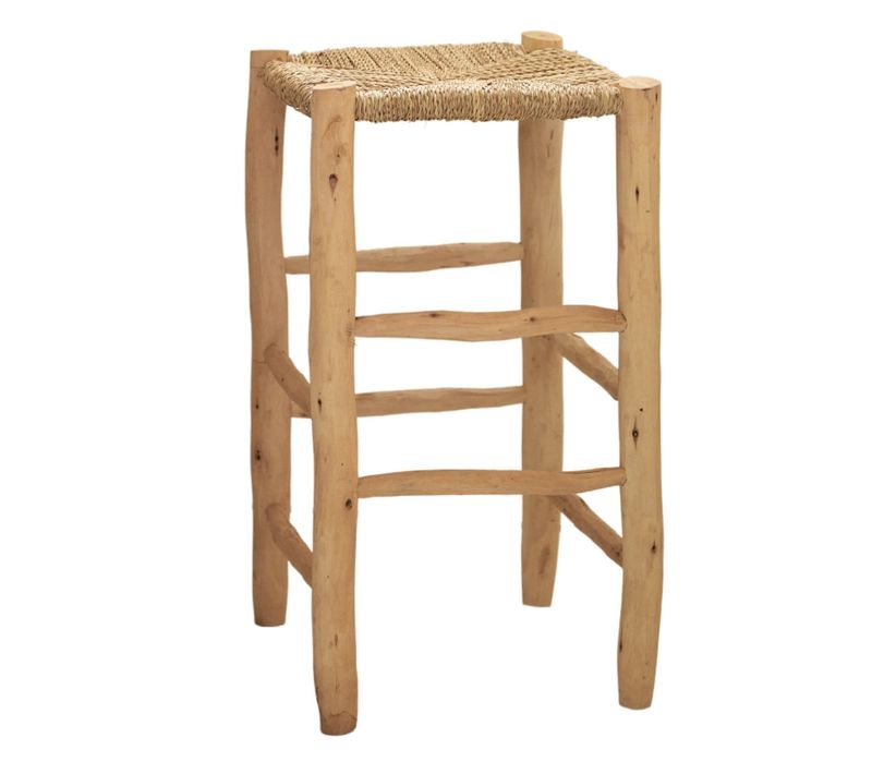 Tabouret De Bar Bois Et Doum - 90 Cm - Naturel