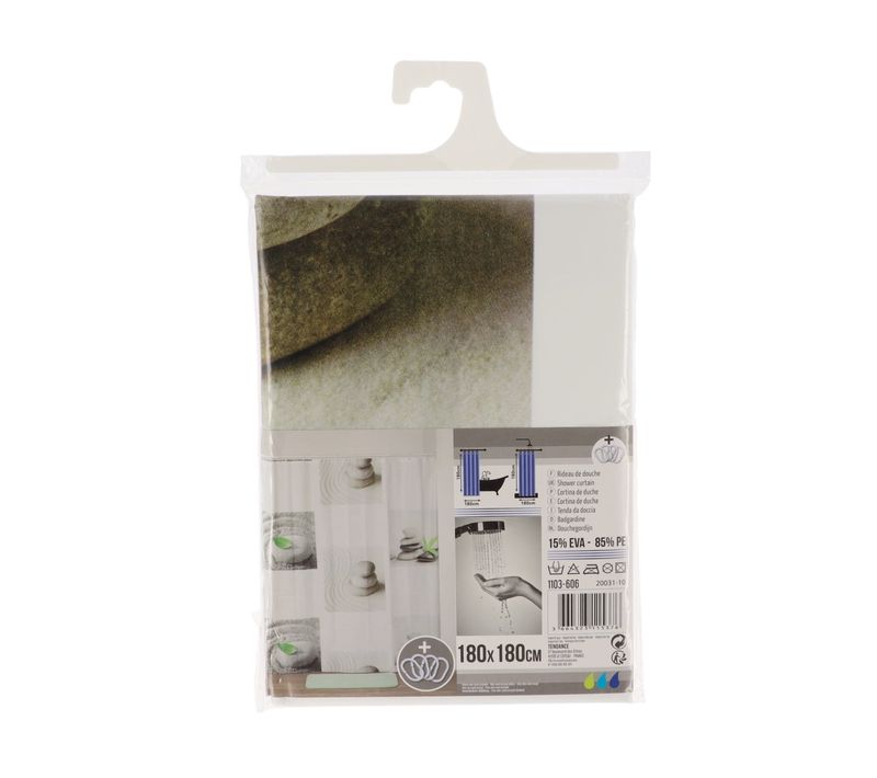 Rideau De Douche Avec Anneaux Inclus 180 X 180 Cm Déco Dune