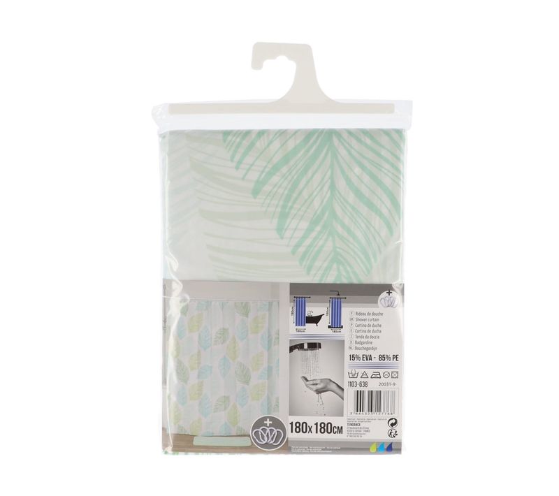 Rideau De Douche Avec Anneaux Inclus 180 X 180 Cm Déco Garden Party