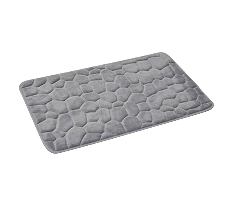 Tapis De Salle De Bain Gris Clair En Microfibre à Mémoire De Forme 50 X 80 Cm