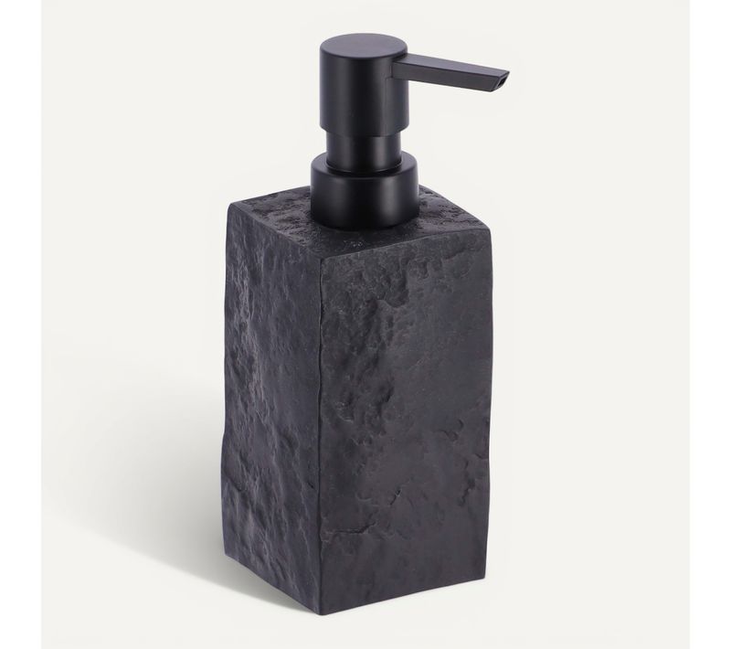 Distributeur à Savon Ou Lotion En Résine Noir Aspect Pierre 260 Ml