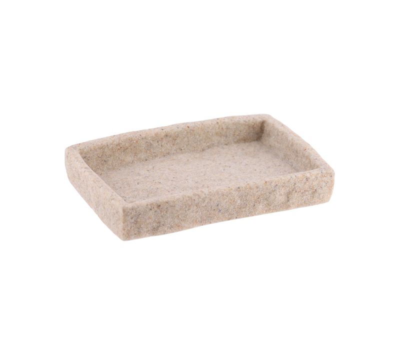 Porte-savon En Résine Beige Aspect Pierre
