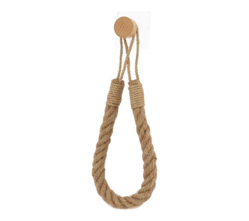 Dérouleur Papier Toilette Wc Ou Porte Serviette En Corde Et Bambou