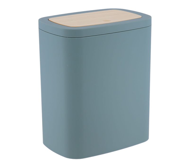 Poubelle De Salle De Bain 5l Ouverture Par Pression - Vert Sauge Et Beige