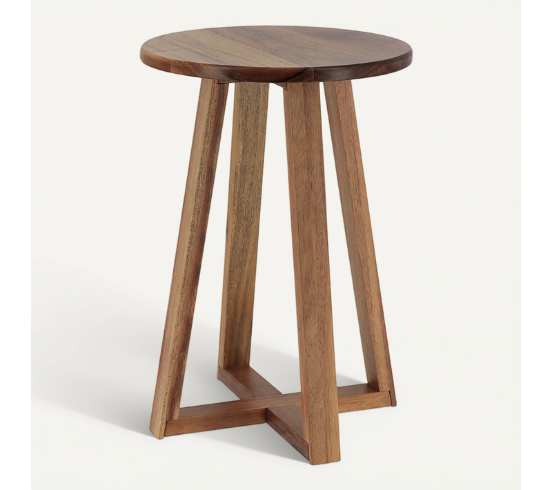Tabouret De Salle De Bain En Bois D'acacia H 43 Cm