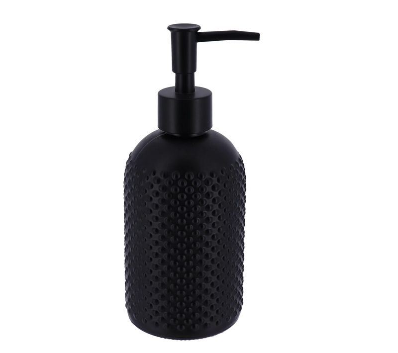 Distributeur à Savon Ou Lotion En Verre Noir Motif Point 410 Ml